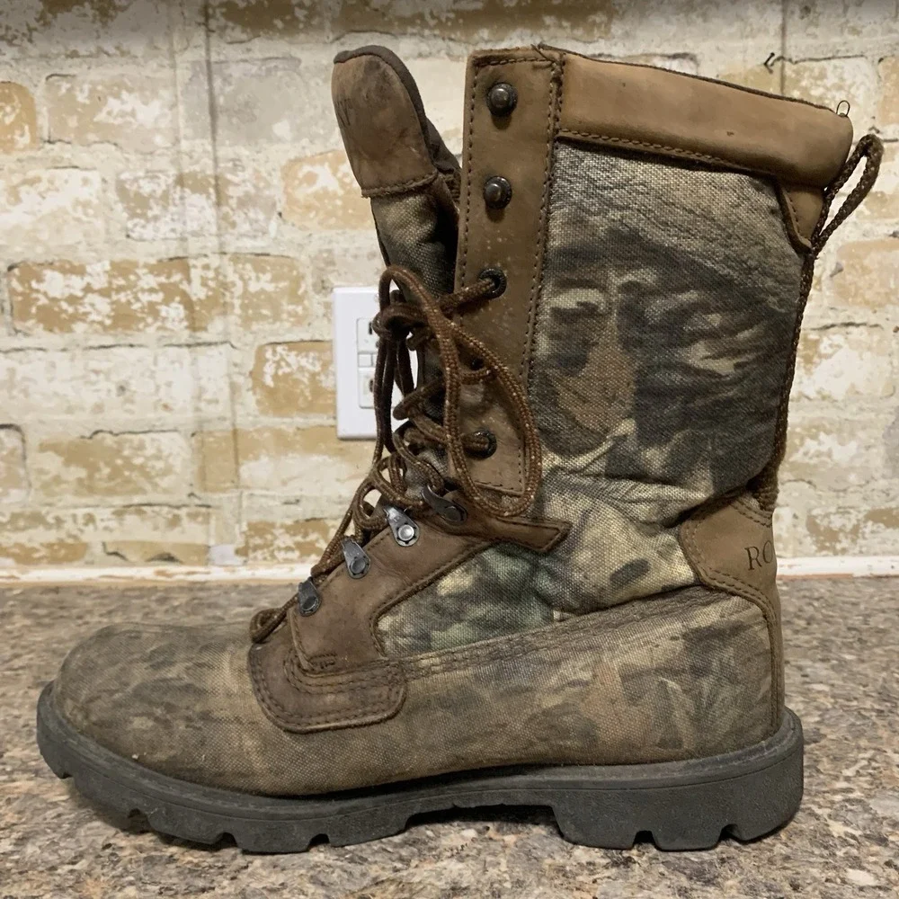 Rocky Gore Tex Camo Boots Sz 11.5 Mens Thinsulate Tall Bobcat Hi 1000 Gr 8927